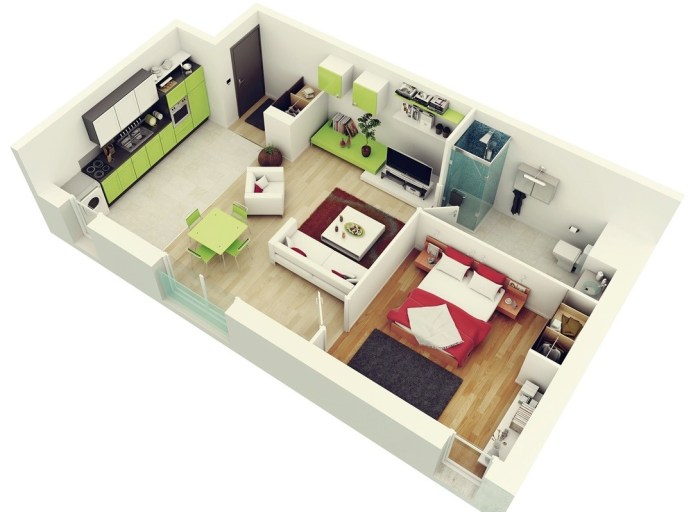 One bedroom apartment design ideas