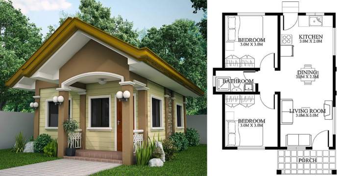 Simple two bedroom house design