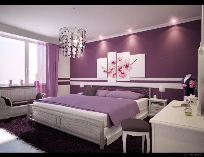 Purple bedroom design ideas