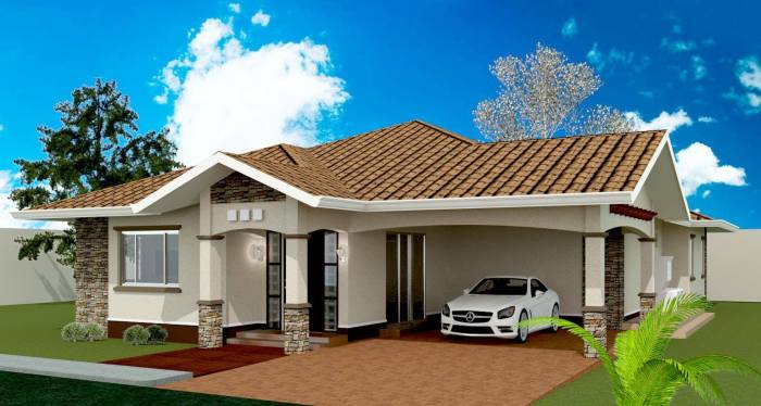 Bungalow house design with 3 bedrooms